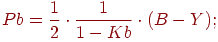 Pb = \frac{1}{2} \cdot \frac{1}{1-Kb} \cdot (B - Y );